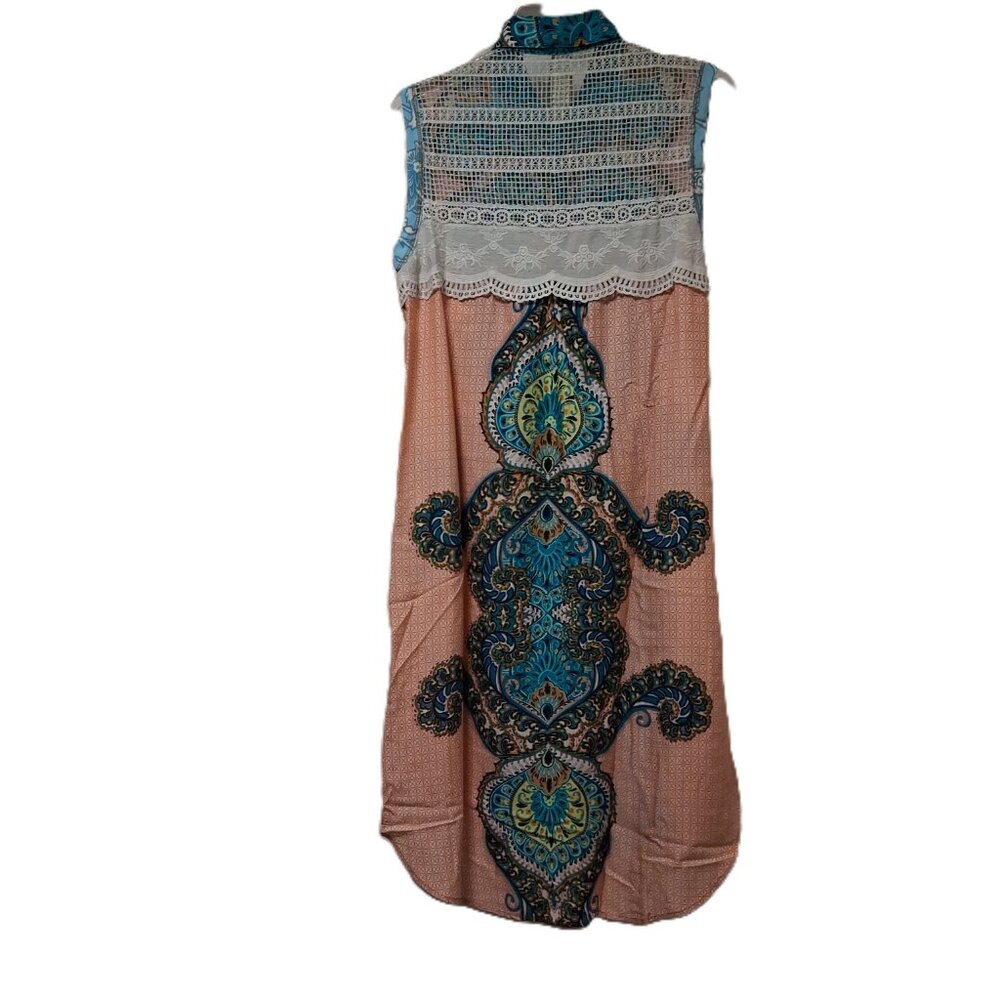 Aratta Sleeveless Maxi Duster Dress Lace on back NWT sz S - Picture 2 of 10